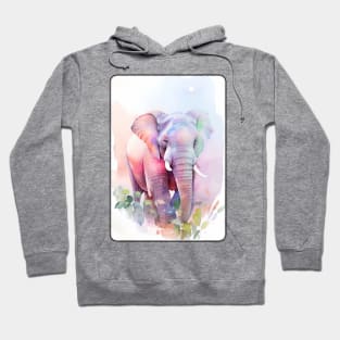 Elephant Watercolor Portrait 2 Hoodie